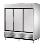 True TSD-69-HC - Refrigerator, (3) stainless steel sliding doors, stainless steel front